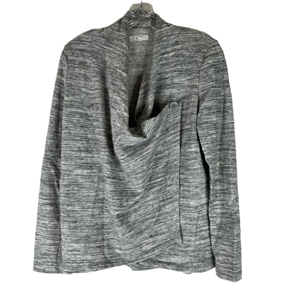 Jack BB Dakota Cardigan Women’s Heather Gray Wrap Sweater Asymmetrical L